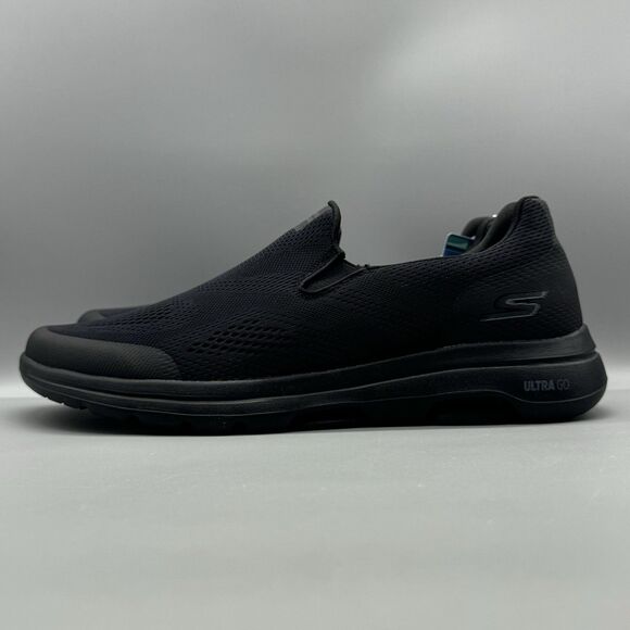 SKECHERS MEN GO WALK SLIP-ON WALKING SHOE SIZE 11 BLACK LIGHTWEIGHT CASUAL - Picture 4 of 12